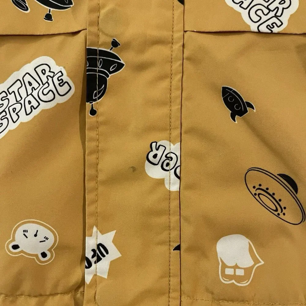 Balabala Toddler‎ Rain Coat Size 90/52 Yellow Alien Theme